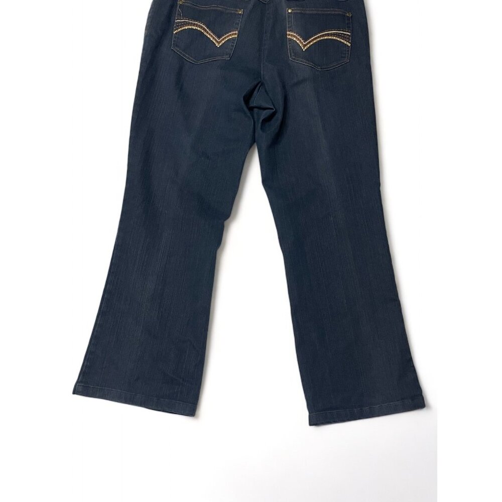 TanJay Women's Petites Dark Wash Denim Bootcut Jeans, Size 10P - Picture 8 of 16